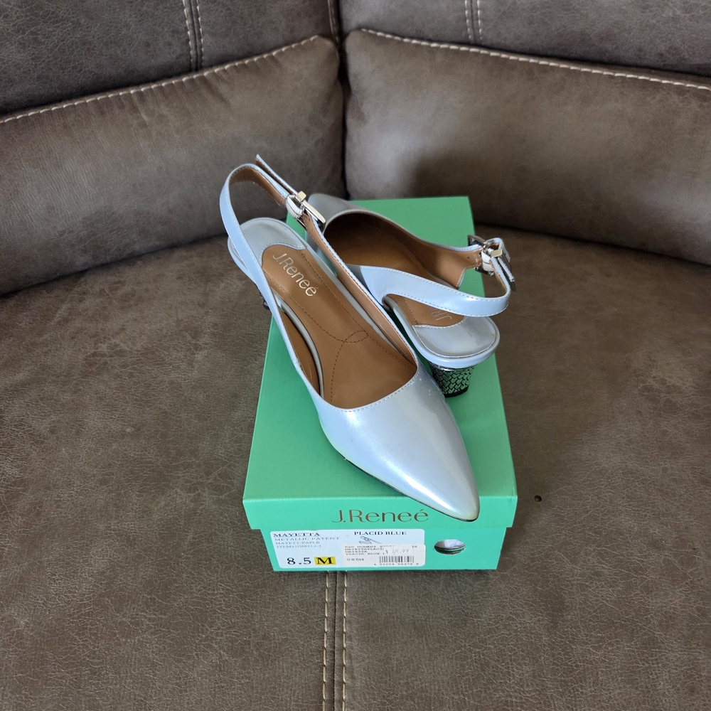 J.Renee Silver Women's Slingback Heels